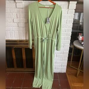 Roller Rabbit Agatha Jumpsuit Ribbed One Piece Jade Green NWT Size M